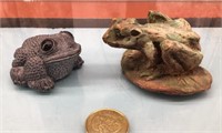 Paper mache & Wolf Sculptures frogs