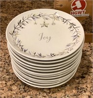 12 Fitz and Floyd "Noel Noir" Christmas plates