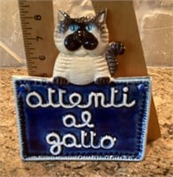 Porcelain "Attenti al Gatto" sign