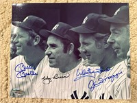 Yankees Signed 8x10 Mantle,Berra,Ford,DiMaggio COA