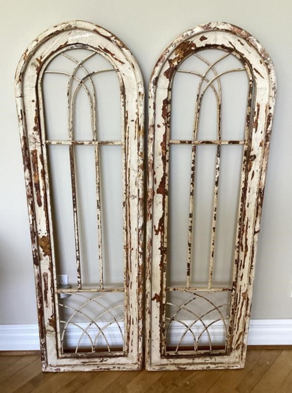 Pair of arched window frames