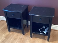 Pair of night stands painted black