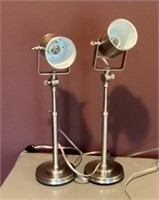 Pair of adjustable bedside lamps
