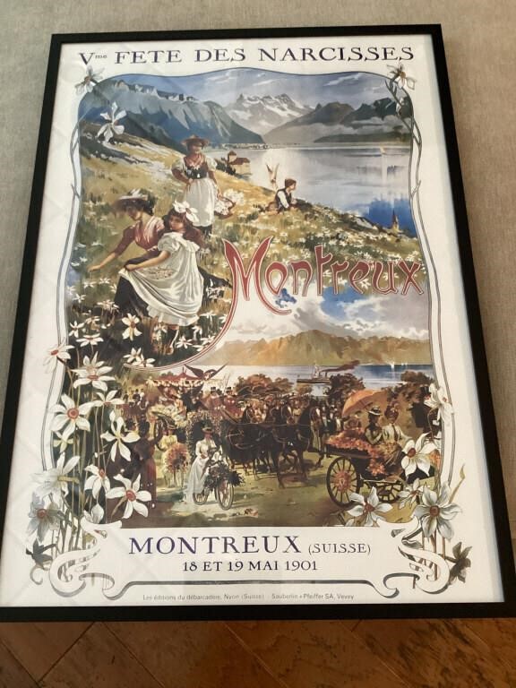 Fx ramed Montreux travel poster