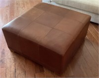 36" square leather ottoman