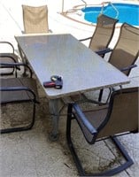 6' pool side patio table and 6 chairs