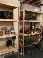 2 shelves of Christmas decor