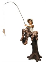Fishing Boy on Tree Large 65 Inch