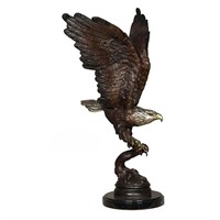 Eagle with Fish on Marble Base