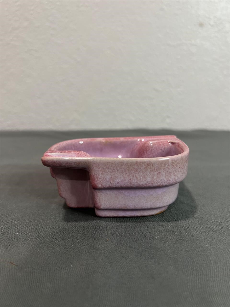 Vintage Frankoma Pottery Pink Art Deco Ashtray