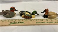 Duck Figurines (3),two are HandPainted in Italy