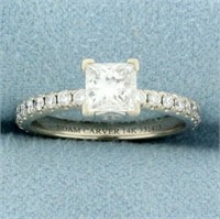 GIA Certified Princess Cut Diamond Noam Carver Eng