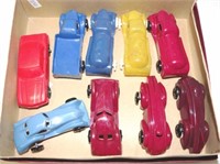 Eight vintage Australian Marquis plastic toy cars