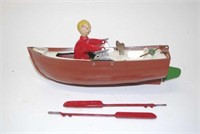 Vintage English Tri-ang wind up rower