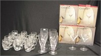 Quantity of various crystal and other glasses