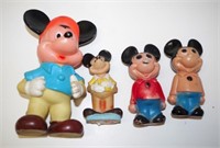 Four early Mickey Mouse toys