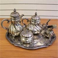 Vintage German .835 Silver Coffee and Tea Service