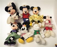 Box of Mickey and Minnie Mouse plush toys