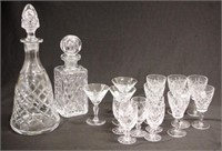 Quantity of cut crystal glass ware