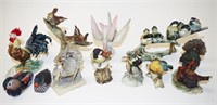 Eight various Italian bird figures
