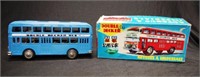 Chinese tin friction drive double decker bus MF185