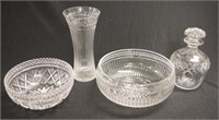 Four Stuart crystal table wares