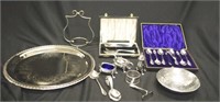 Group of silver plate table ware