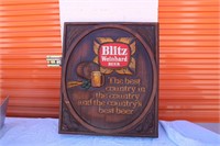 Large Plastic Blitz Weinhard Beer Sign