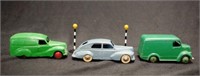 Three vintage Dinky Toys van/cars