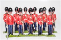 Eleven various metal Britains guards
