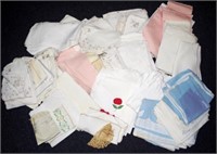 Box of vintage linen