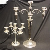 Two assorted candelabra