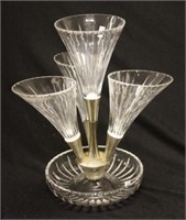 Stuart crystal and silver plate epergne