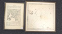 Framed early image of 'The Antarctic' map