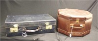 Vintage hat case & leather suitcase