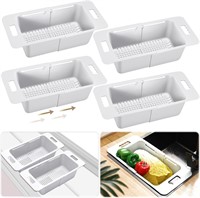 4 Pcs Adjustable Freezer Baskets (White)