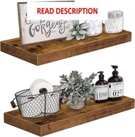 $40  24 QEEIG Shelves  Rustic Brown  2pc