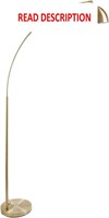 $120  79 Gold Brass Arc Floor Lamp with Dome