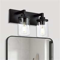 $50  Black Wall Sconces  2-Light  Clear Glass