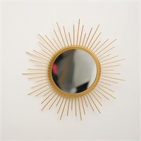 Gold Sunburst Wall Mirror - Metal  Small Size