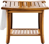 Teak Shower Bench Seat with Handles  Portable