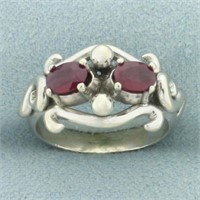 Ruby Ring in 14k White Gold