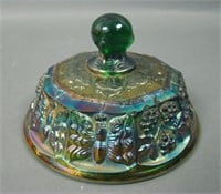 Fenton Green Butterfly & Berry Sugar Lid Only