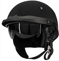 ILM Half Helmet P118  Black  3/4 Open Face