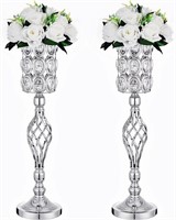 24in Diamond Centerpiece Vases  Set of 2