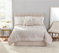 SM3070  Ivory Jacquard Comforter Set King