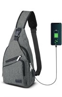 Crossbody sling bag with charger port