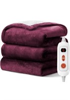 Electric heated throw blanket