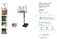 E1066  Lifetime Portable Basketball Hoop 54-inch