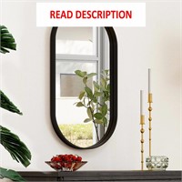 $40  36x20 Black Oval Mirror  Rounded Edge